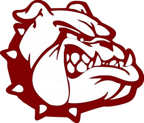 Stickertalk Maroon Bulldog Mascot Vinyl Sticker 35 Inches X 3 Inches