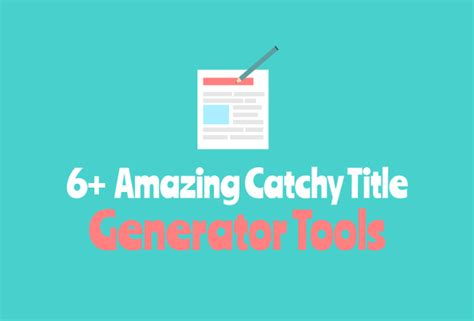 Maybe you would like to learn more about one of these? 6+ Incredible Catchy Title Generator... | Title generator ...