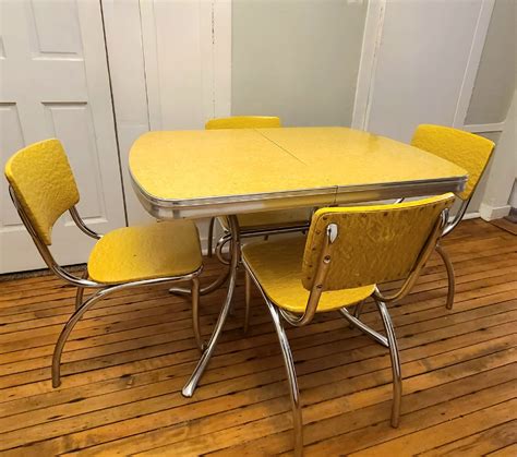 Kitchenette Full Set Yellow Vintage Formica Table 50s 60s Etsy