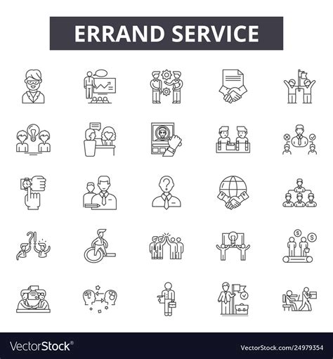 Errand Service Line Icons Signs Set Royalty Free Vector