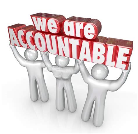 We Are Accountable Team Lifting Words Taking Responsibility Stock