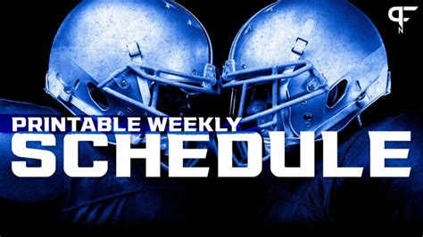 Printable NFL Weekly Schedule 2023 Football Games Today