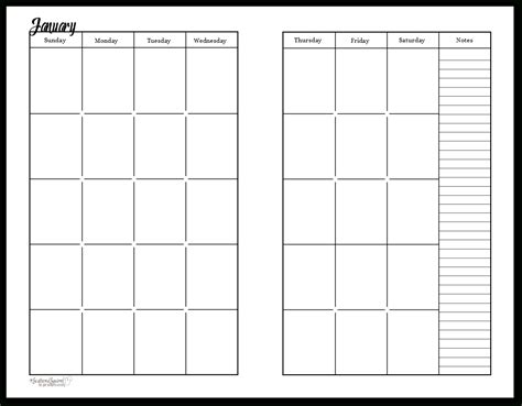 Printable Blank Monthly Calendar 2 Pages Calendar Template Printable
