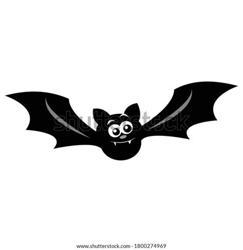 Cute Cartoon Bat Black Bat Bat Stock Vector Royalty Free 1800274969