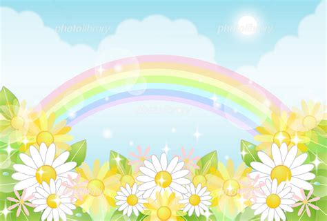 虹と花と青空 イラスト素材 2508991 フォトライブラリー Photolibrary