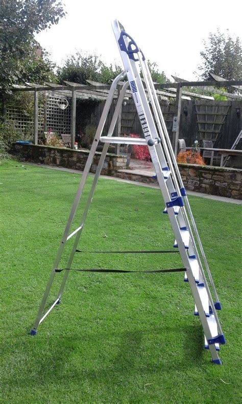Werner Abru Blue Seal 7 Tread Platform Step Ladder With Handrails In