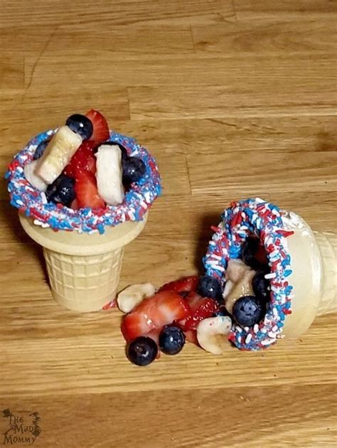 Red White And Blue Fruit Cones · How To Make A Fruit Salad · Recipes