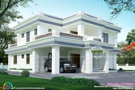 3556 Square Feet 4 Bedroom House In Decorative Flat Roof Style By R It