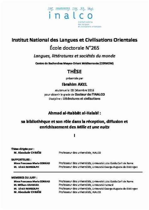 Institut National Des Langues Et Civilisations Orientales École Pdf