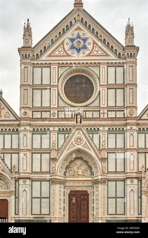 Florence Italy Santa Croce Church Exterior Front Of The Franciscan