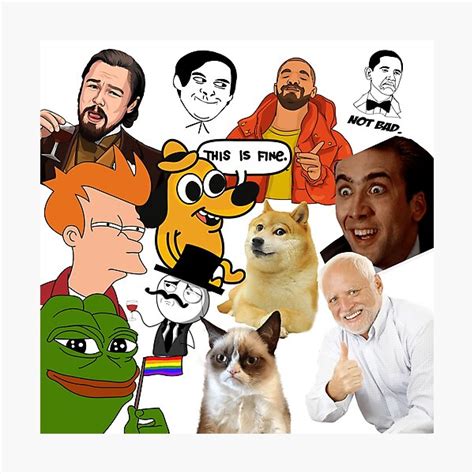 Lámina Fotográfica Memes En Todas Partes De Tendencia Popular Doge