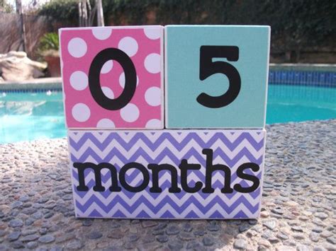 Age Blocks Baby Photo Prop Monthly Pictures Wooden Etsy Baby Photo Prop
