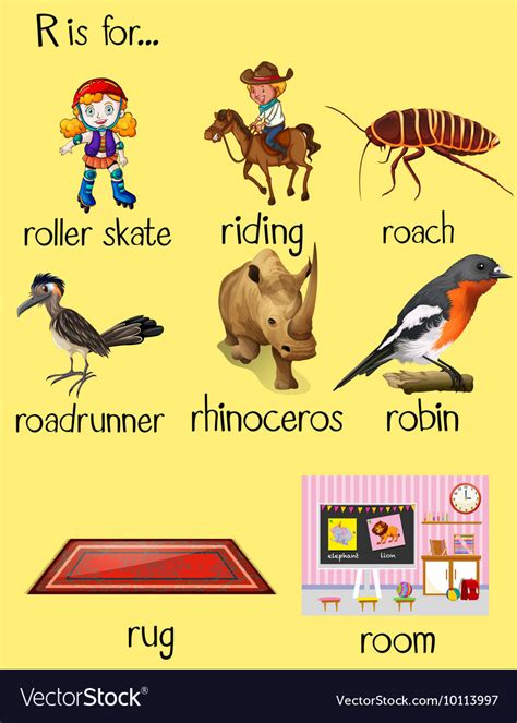 R Alphabet Words Full List Of Words From This List Coloring Pages