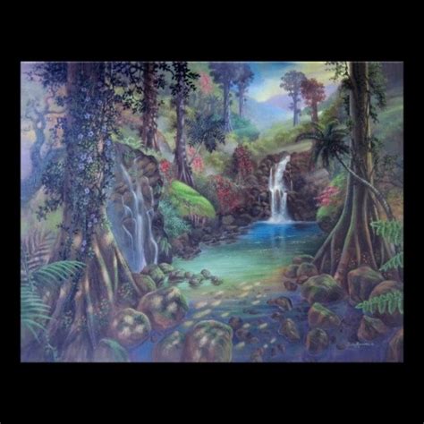 Rain Forest Landscape River Waterfalls Art Poster Zazzle Waterfall