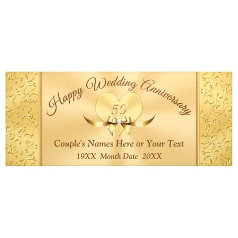 Gorgeous Gold 50th Wedding Anniversary Banners With