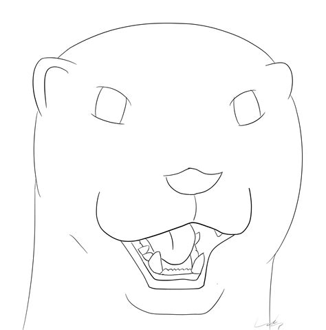 Otter Headshot Lineart Free To Use Read Rules — Weasyl