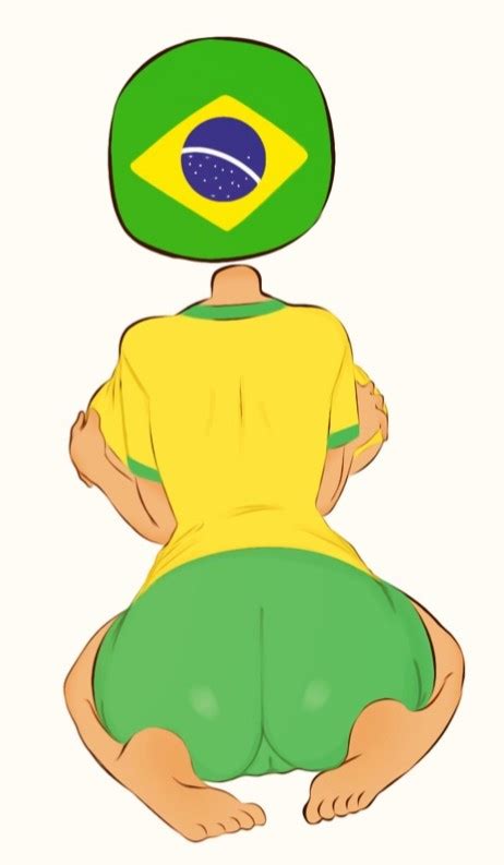 Rule 34 Backview Big Ass Big Breasts Brazil Brazil Countryhumans Brazilian Flag Breast Hold