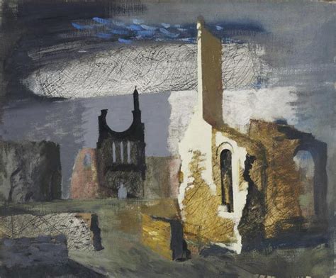 Byland Abbey By John Piper 1940 Oil On Canvas Laid On Panel