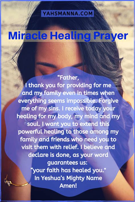 Miracle Healing Prayer Yahs Manna