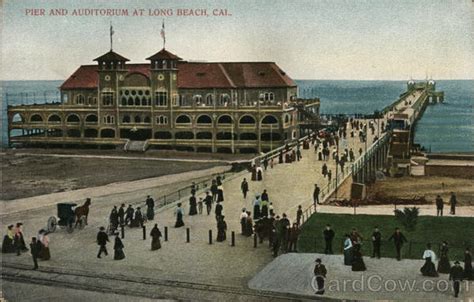 Pier And Auditorium At Long Beach Cal California Postcard