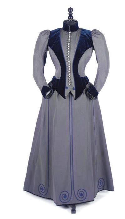 A Corded Silk Walking Dress 1890s Christies