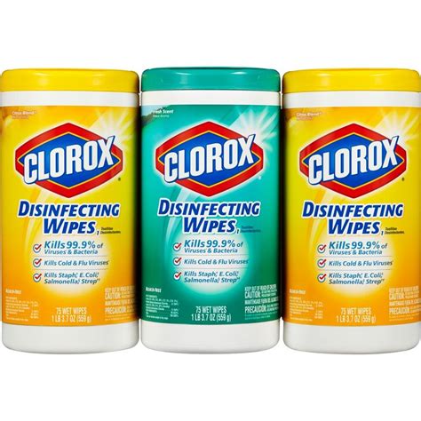 Clorox 75 Count Citrus Blendfresh Scent Disinfecting Wet Wipes 3 Pack