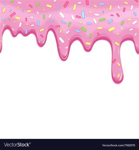 Dripping Pink Doughnut Seamless Glaze Royalty Free Vector