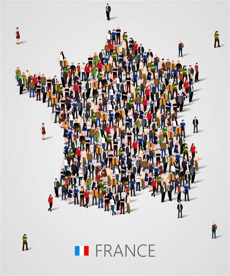 Premium Vector Large Group Of People In Form Of France Map