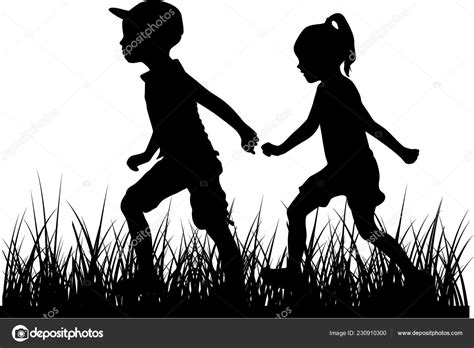 447 best children playing silhouette free brush downloads from the brusheezy community. Silhouettes Children Playing — Stock Vector © pablonis ...