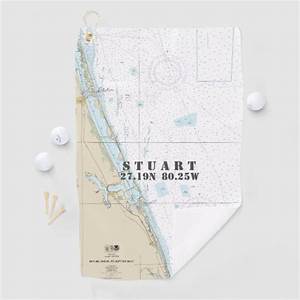 Stuart Florida Nautical Chart Latitude Longitude Golf Towel Zazzle Com