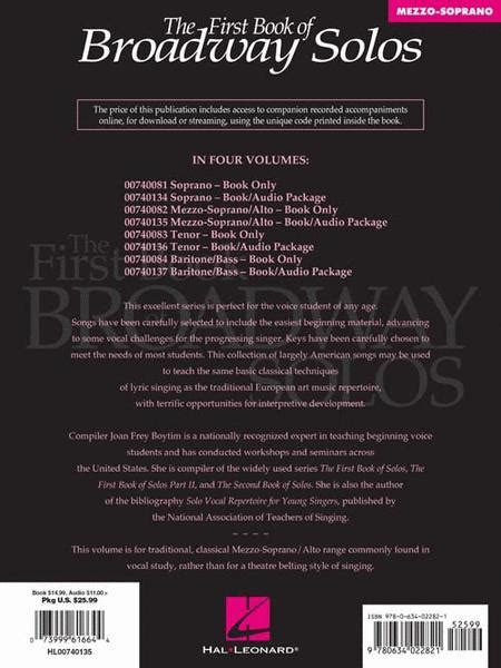 First Book Of Broadway Solos Mezzo Soprano By Softcover Audio Online Sheet Music For Vocal