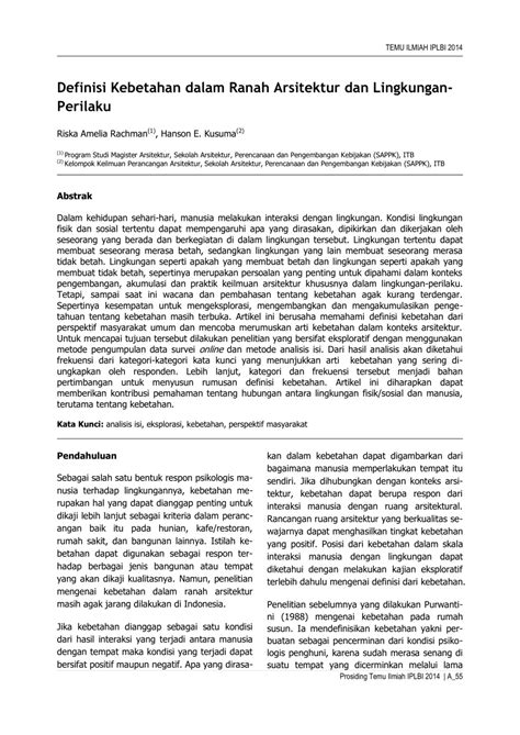 Let's change the world together. (PDF) Definisi Kebetahan dalam Ranah Arsitektur dan ...