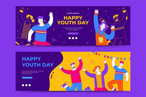 Happy International Youth Day Banner Template 3018298 Vector Art At