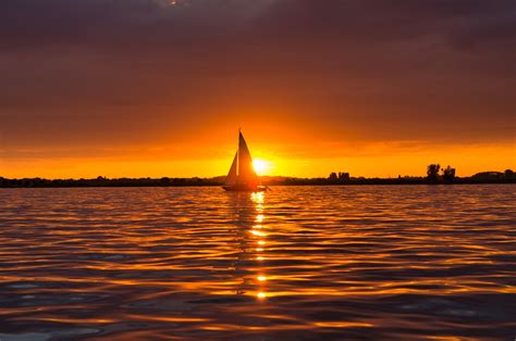 Sunset Lake Sailing Boat Free Photo On Pixabay Pixabay