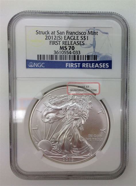 2012 S American Eagle Silver Dollar Ngc Ms70 First Releases