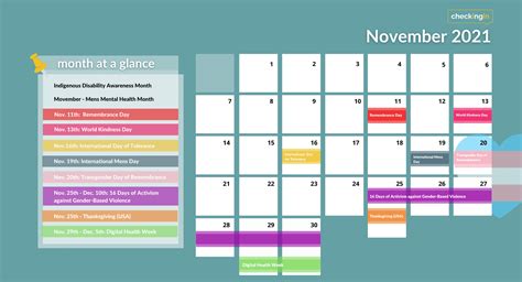 November 2021 Employee Engagement Calendar