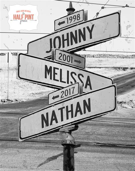 Personalized Intersection Street Sign Digital File With 3 Etsy Canada