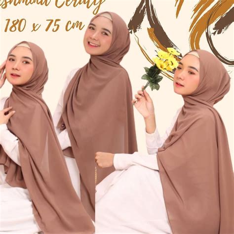 Jual Official Shop 180x75 Jilbab Pashmina Ceruty Babydoll Premium