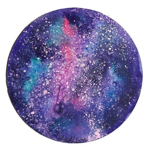 Galaxy Circle Watercolour Painting Posters By Laura Wilson Redbubble