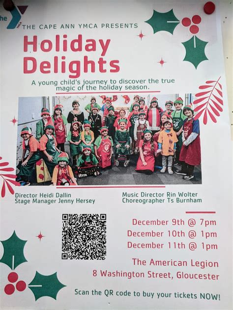 Cape Ann YMCA Presents 2022 Holiday Delights Showtimes Dec. 9, 10, 11