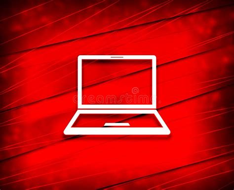 Laptop Icon Realistic Diagonal Motion Red Round Button Illustration