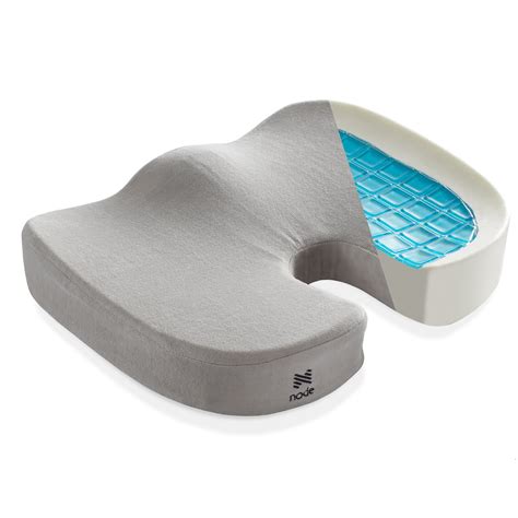 Node Gel Enhanced Memory Foam Seat Cushion Gray Velour Ergonomic