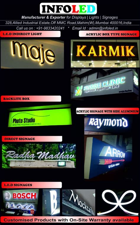 Outdoor Rectangle Acrylic Led Sign Board For Advertisement At Rs 130