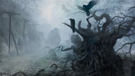 Wallpaper Forest Creepy Horror Dead Trees Swamp Wetland