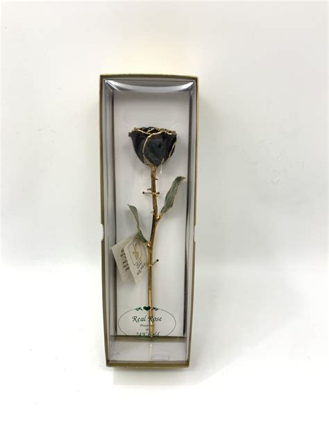 Preserved Black 24kt Gold Rose By Strelitzia Flower Company