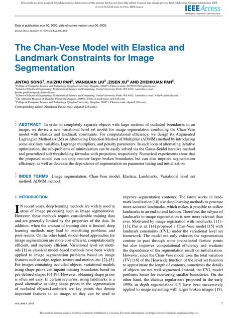 The Chan Vese Model With Elastica And Landmark Con Pdf Image