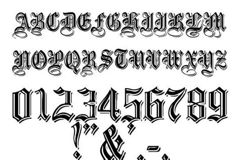 Old English Number Tattoo Fonts Tattoo Lettering Alphabet Tattoo