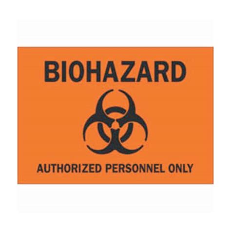 Brady Aluminum Biohazard Sign AUTHORIZED PERSONNEL ONLY Fisher