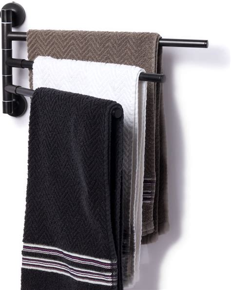 mindful design 3 prong swing arm bathroom towel bar rack