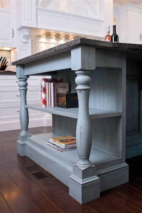 They are also incredibly helpful if you need to add extra shelves to your cabinets for. Cookbook bookshelf on island with massive, turned corner ...